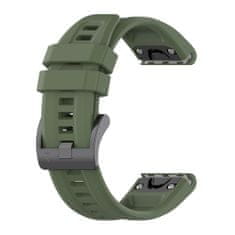 BStrap Silicone Carson pašček za Garmin Fenix 5 / 6 / 6 Pro / 7 / 8 / E 47mm, army green