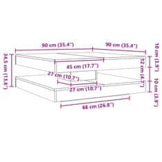 Vidaxl Klubska mizica dimljeni hrast 90x90x34,5 cm