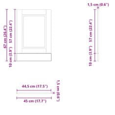 Vidaxl Plošča za pomivalni stroj Porto siva sonoma 45x1,5x67 cm