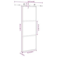 Vidaxl Drsna vrata z opremo 76x205 cm kaljeno steklo in aluminij