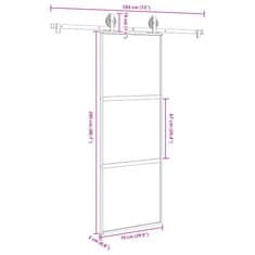 Vidaxl Drsna vrata z opremo 76x205 cm kaljeno steklo in aluminij