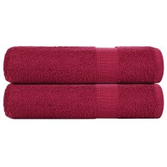 shumee vidaXL Kopalne brisače 2 kos bordo 100x150 cm 360 g/m² 100% bombaž