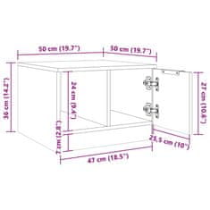 Vidaxl Klubska mizica artisan hrast 50x50x36 cm inženirski les