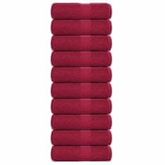 shumee vidaXL Brisače 10 kos bordo 30x30 cm 360 g/m² 100% bombaž