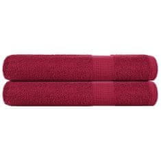 shumee vidaXL Brisače 2 kos bordo 100x200 cm 360 g/m² 100% bombaž