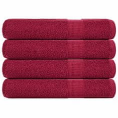 shumee vidaXL Brisače za savno 4 kos bordo 80x200 cm 360 g/m² 100% bombaž