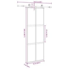 Vidaxl Drsna vrata z opremo 76x205 cm kaljeno steklo in aluminij