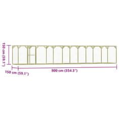 Vidaxl Kokošnjak 9x1,5x1,5 m jeklo