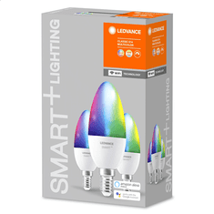 Osram Ledvance SMART+ WiFi klasična sveča RGBW Multicolor 40 5W 2700-6500K E14, paket s 3 kosi Ledvance | SMART+ WiFi sveča RGBW Multicolor 40 5W 2700-6500K E14, paket s 3 kosi | E14 | 5 W | RGBW | Wi-Fi