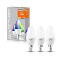 Osram Ledvance SMART+ WiFi klasična sveča RGBW Multicolor 40 5W 2700-6500K E14, paket s 3 kosi Ledvance | SMART+ WiFi sveča RGBW Multicolor 40 5W 2700-6500K E14, paket s 3 kosi | E14 | 5 W | RGBW | Wi-Fi