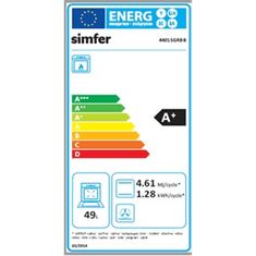 Simfer Simfer | štedilnik | 4401SGRBB | vrsta plinske plošče | vrsta plinske pečice | bela | širina 50 cm | globina 55 cm | 49 L