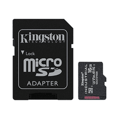 Kingston Kingston | UHS-I | 16 GB | industrijska kartica MicroSDHC/SDXC | Flash pomnilnik razreda 10, UHS-I, U3, V30, A1 | adapter SD