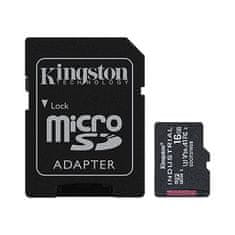 Kingston Kingston | UHS-I | 16 GB | industrijska kartica MicroSDHC/SDXC | Flash pomnilnik razreda 10, UHS-I, U3, V30, A1 | adapter SD