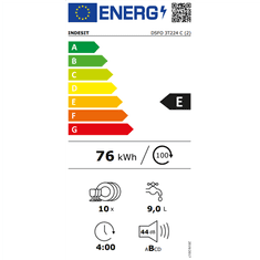 Indesit Indesit | Prostostoječi (lahko vgradni) | Pomivalni stroj DSFO 3T224 C | Širina 45 cm | Višina 85 cm | Razred A++ | Bela