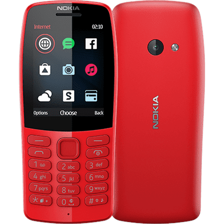 Nokia Nokia | 210 | rdeča | 2,4 " | TFT | 240 x 320 slikovnih pik | 16 MB | N/A MB | Dual SIM | Bluetooth | 3.0 | USB različica microUSB | Glavna kamera 0,3 MP | 1020 mAh