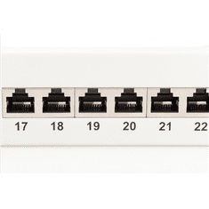 Digitus Digitus | Patch Panel | DN-91624S | Bela | Kategorija: CAT 6; Vrati: 24 x RJ45; Vzdržljivost: 7,7 kg; Sila vstavljanja: 1: 30N max | 48,2 x 4,4 x 10,9 cm