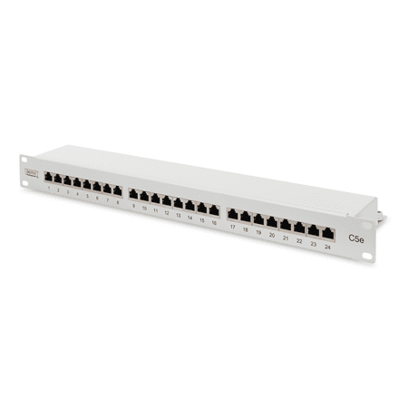 Digitus Digitus | Patch Panel | DN-91524S | Bela | Kategorija: CAT 5e; Vrati: 24 x RJ45; vzdržljivost: 7,7 kg; sila vstavljanja: največ 30 N | 48,2 x 4,4 x 10,9 cm