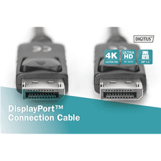 Digitus Digitus | Kabel DisplayPort | Moški | 20-pinski DisplayPort | Moški | 20-pinski DisplayPort | 1 m | Črna