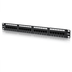 Digitus Digitus | Patch Panel | DN-91524U | Črna | Kategorija: CAT 5e; Priključki: Potrditev: 24 x RJ45; Trajnost: 7,7 kg; Vstavna sila: 1,5 mm: 30N max | 48,2 x 4,4 x 10,9 cm