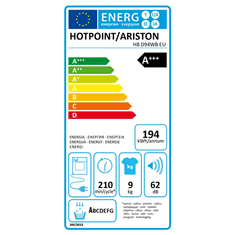 Hotpoint Sušilni stroj Hotpoint H8 D94WB EU Razred energijske učinkovitosti A+++, prednje polnjenje, 9 kg, kondenzacija, LCD, globina 64,9 cm, bel