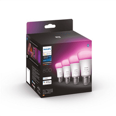 Philips Philips Hue WCA 6,5W A60 E27, paket 4 kosov Philips Hue | Hue WCA 6,5W A60 E27, paket 4 kosov | E27 | 6,5W | RGBW 2000-6500K | Bluetooth in Zigbee