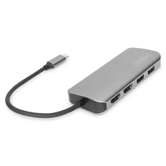 Digitus Digitus Priključna postaja USB-C | Univerzalna, 8 priključkov | Za prenosne računalnike | Vtičnice Ethernet LAN (RJ-45) 1 | VGA priključki (D-Sub) | DisplayPorts | Priključki USB 3.0 (3.1 Gen 1) tipa 