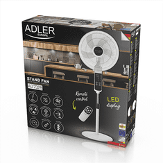 Adler Adler | Ventilator | AD 7328 | Stojanski ventilator | Bela | Premer 40 cm | Število hitrosti 3 | Oscilacija | 120 W | Da