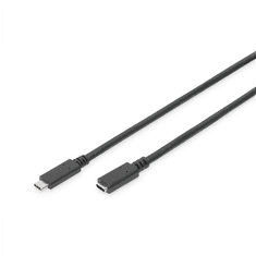 Digitus Digitus | Podaljševalni kabel USB-C | Ženski | 24-pinski USB-C | Moški | Črna | 24-pinski USB-C | 2 m