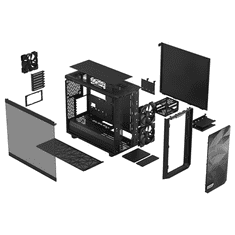 Fractal Design Fractal Design | Meshify 2 Lite | TG Light Tint | Stransko okno | Črna | E-ATX | Napajalnik ni priložen | ATX