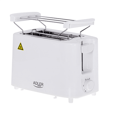 Adler Adler | AD 3223 | Toaster | Moč 750 W | Število vtičnic 2 | Material ohišja plastika | Bela