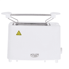 Adler Adler | AD 3223 | Toaster | Moč 750 W | Število vtičnic 2 | Material ohišja plastika | Bela