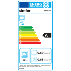 Simfer Simfer | štedilnik | 5405SERGG | vrsta plinske plošče | vrsta električne pečice | nerjaveče jeklo | širina 50 cm | elektronski vžig | globina 60 cm | 43 L