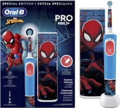 Oral-B Oral-B | Vitality PRO Kids Spiderman | Električna zobna ščetka s potovalnim kovčkom | Polnilna | Za otroke | Modra | Število vključenih glav 1 | Število načinov ščetkanja