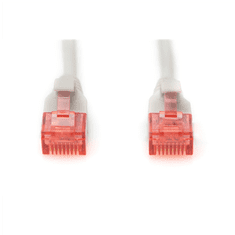 Digitus Digitus | Povezovalni kabel | Debel CAT 6 U-UTP povezovalni kabel | 1,5 m | Siva | Modularni vtič RJ45 (8/8) | Prozoren rdeč priključek za enostavno prepoznavanje kategorije 6 (250 MHz). Notranji vodn