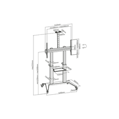 Digitus Digitus | Drugo | 70-120" | Največja teža (nosilnost) 140 kg | Črna