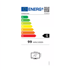 Miramarket 43-palčni monitor LG 43UM5N-H | Pokrajina/portret | 24/7 | webOS | Wi-Fi | 500 cd/m² | 1000:1 | 3840 x 2160 pik | 8 ms | 178° | 178°
