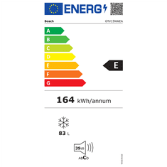 Bosch Bosch | GTV15NWEA | Zamrzovalnik | Razred energijske učinkovitosti E | Prostostoječi | Navpični | Višina 85 cm | Neto prostornina hladilnika L | Bela | Skupna neto prostornina L