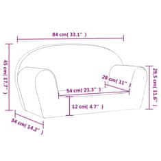 Vidaxl Otroški kavč dvosed moder mehak pliš
