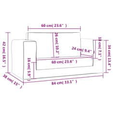 Vidaxl Raztegljiv otroški kavč dvosed krem mehak pliš