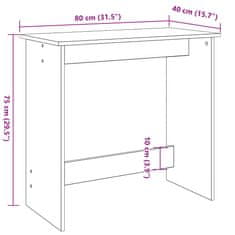 Vidaxl Pisalna miza črna 80x40x75 cm iverna plošča