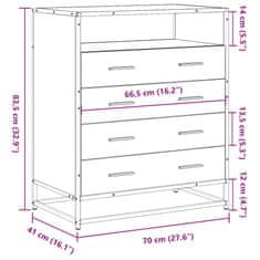 Vidaxl Predalnik rjav hrast 70x41x70 cm inženirski les