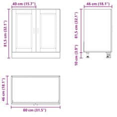 Vidaxl Osnovna omarica za umivalnik Porto artisan hrast 80x46x81,5cm