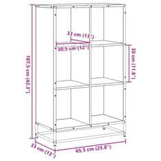Vidaxl Knjižna omara rjavi hrast 65,5x33x107,5 cm inženirski les