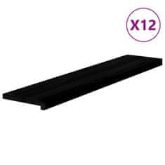 Vidaxl Podloge za stopnice 12 kosov rjave 120x30x2 cm trdna hrastovina