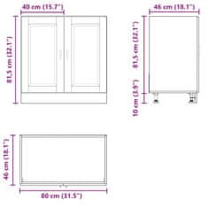 Vidaxl Osnovna omarica za umivalnik Porto črn 80x46x81,5 cm