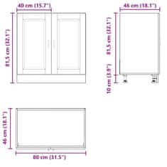 Vidaxl Osnovna omarica za umivalnik Porto betonsko siv 80x46x81,5 cm