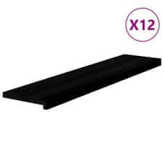 Vidaxl Podloge za stopnice 12 kosov rjave 110x25x2 cm trdna hrastovina