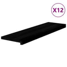 Vidaxl Podloge za stopnice 12 kosov rjave 90x30x2 cm trdna hrastovina