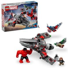 LEGO Marvel Spopad Stotnika Amerike z Rdečim Hulkom, sestavljivi reaktivec (76292)