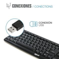 Iggual Tipkovnica iggual QWERTY USB Črna Qwerty Španska